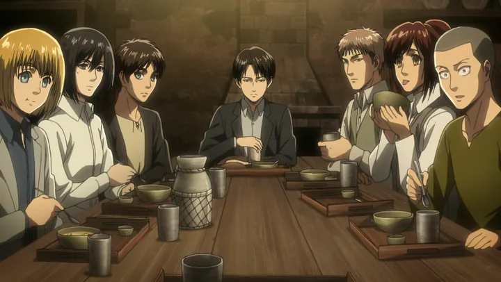 Scene from the Eve of the Counterattack arc of Attack on Titan