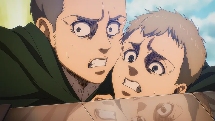Scene from the The Struggle for Trost arc of Attack on Titan