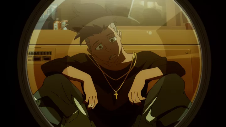 Scene from the A New Life in Night City arc of CYBERPUNK: EDGERUNNERS
