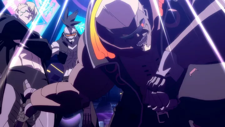 Scene from the Joining the Crew arc of CYBERPUNK: EDGERUNNERS
