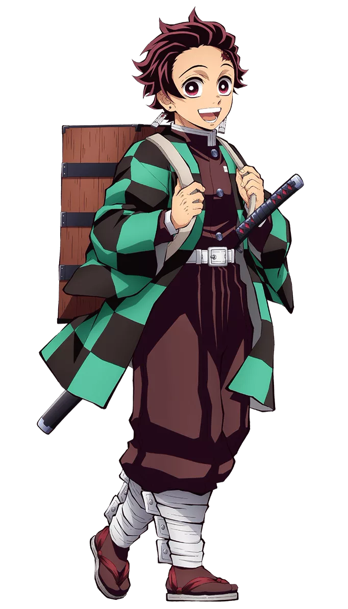 Portrait of a young swordsman with red-tinged dark hair, a scar on his forehead, hanafuda-patterned earrings and a green chequered haori