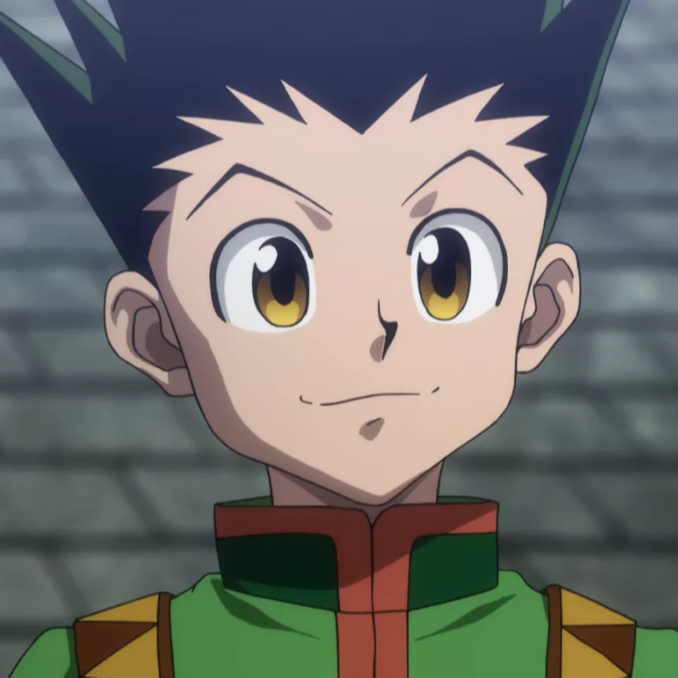 A spiky-haired boy in green with an eager expression.