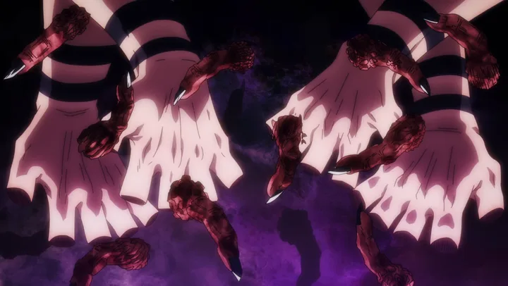 Still from Jujutsu Kaisen episode 1, Ryomen Sukuna