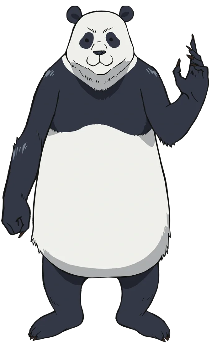Panda, a large talking panda in a Jujutsu High uniform jacket